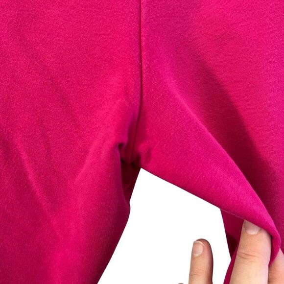 Nike foldover small cropped Sweatpants Pink Cotton Joggers White Swoosh - Picture 6 of 14